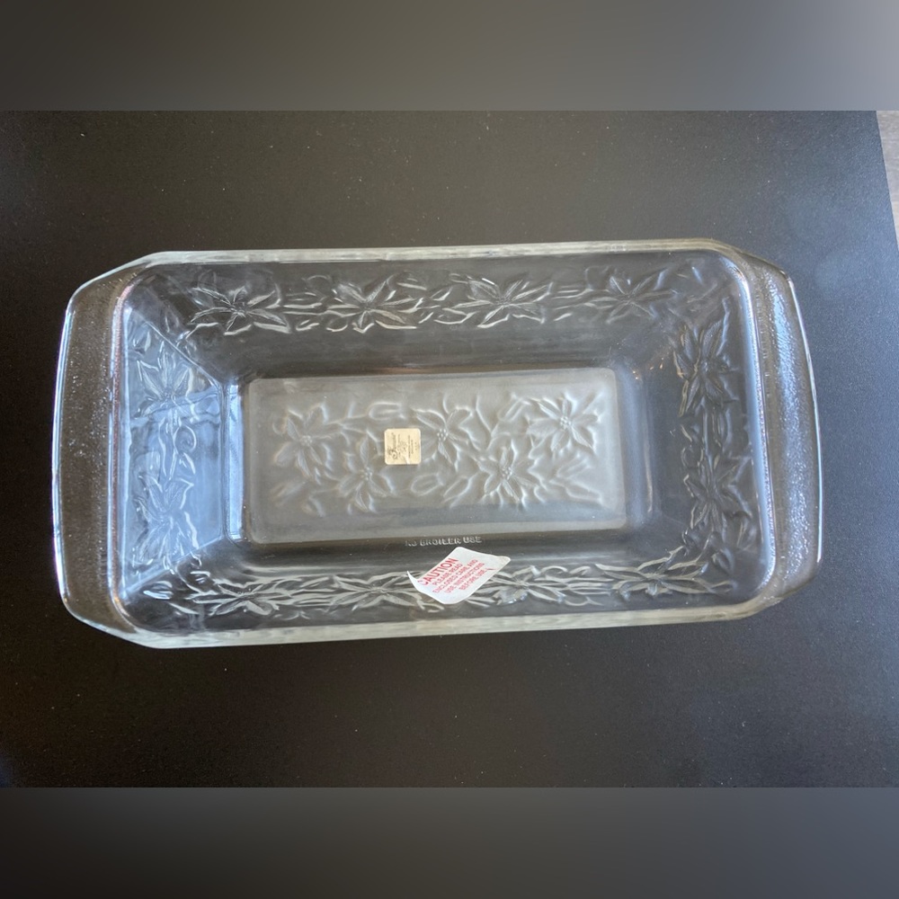 Princess House Vintage Poinsettia Fantasia Loaf Baking Pan